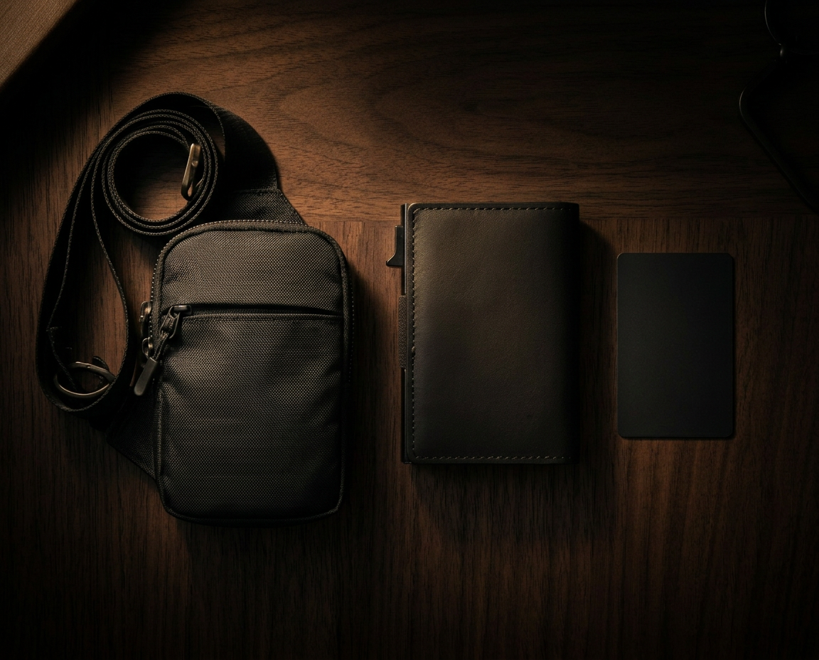 El Equipo Mayfair completo: cartera, bandolera y localizador